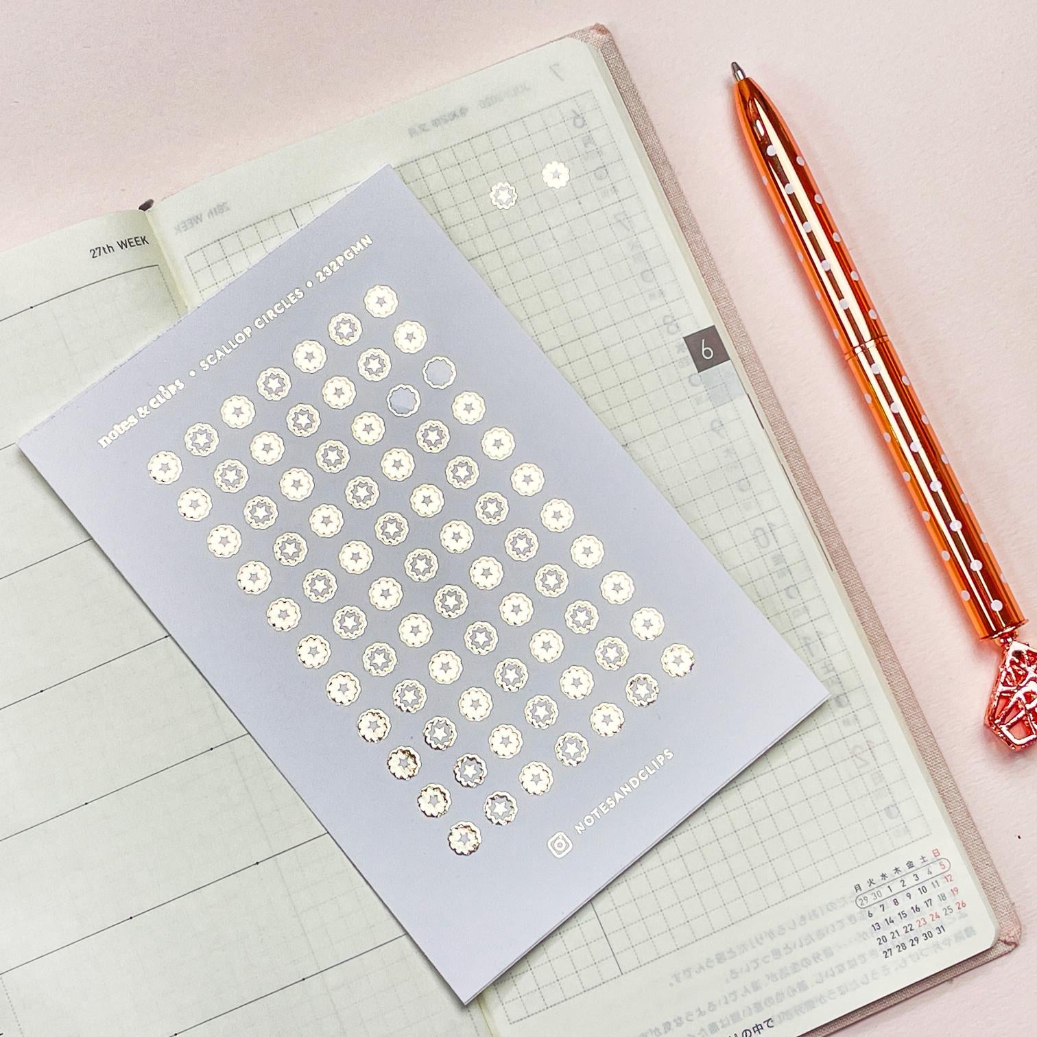Mini Scallop Planner Stickers: 5mm Bujo Stickers