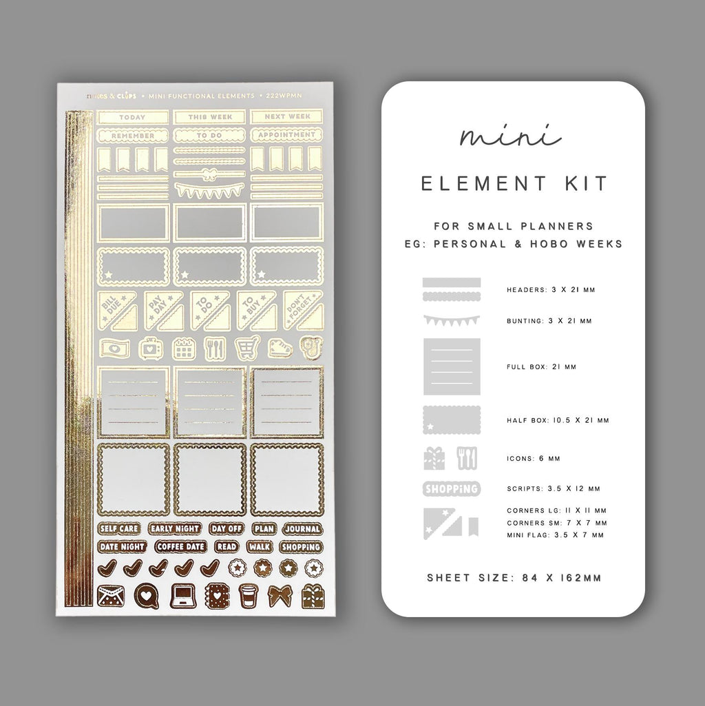 Mini Planner Stickers: Blush & Gold Functional Stickers