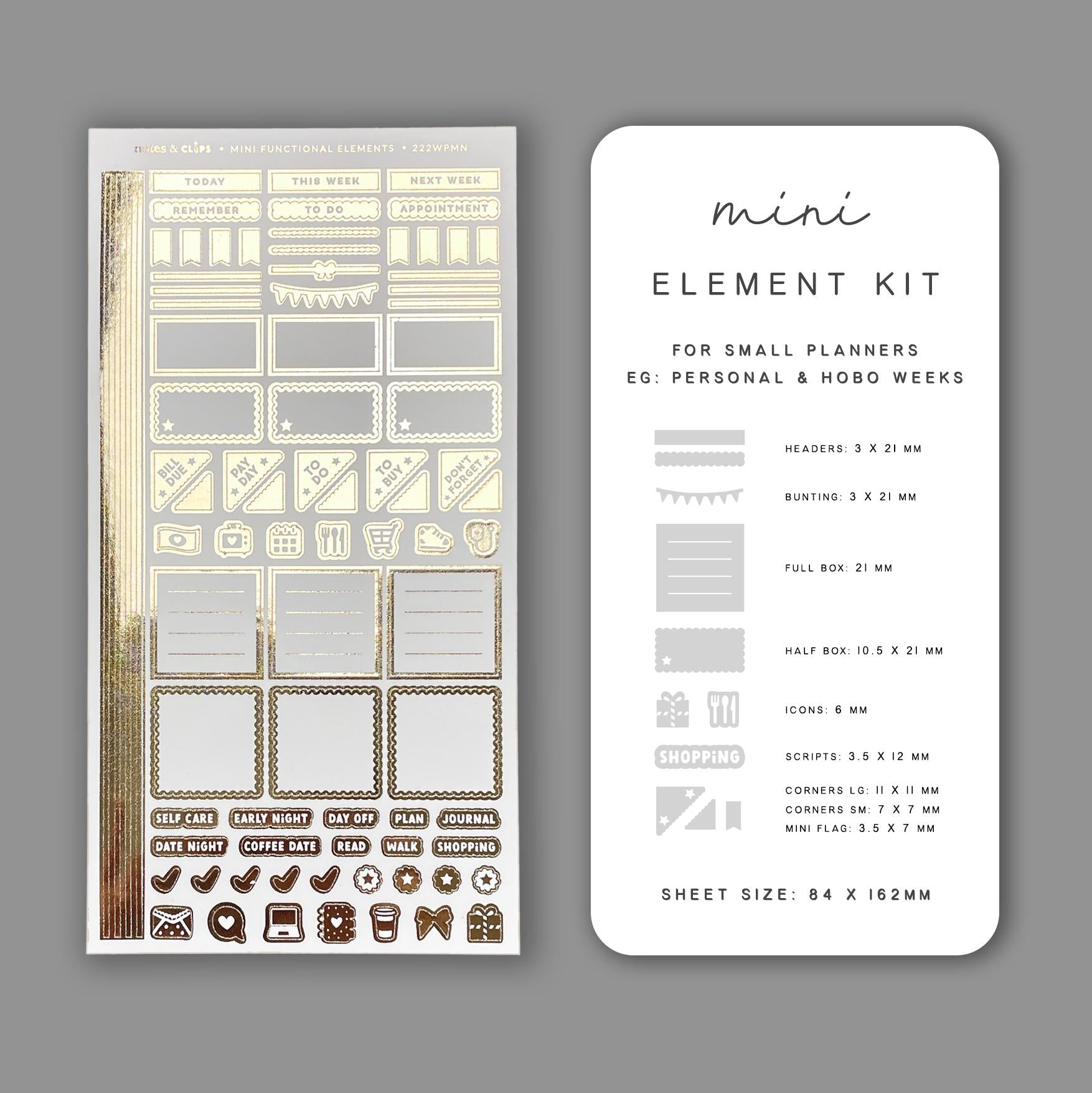 Mini Planner Stickers: Blush & Gold Functional Stickers