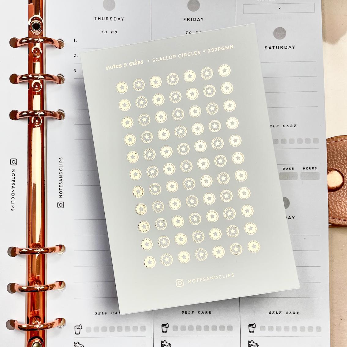 Mini Scallop Planner Stickers: 5mm Bujo Stickers