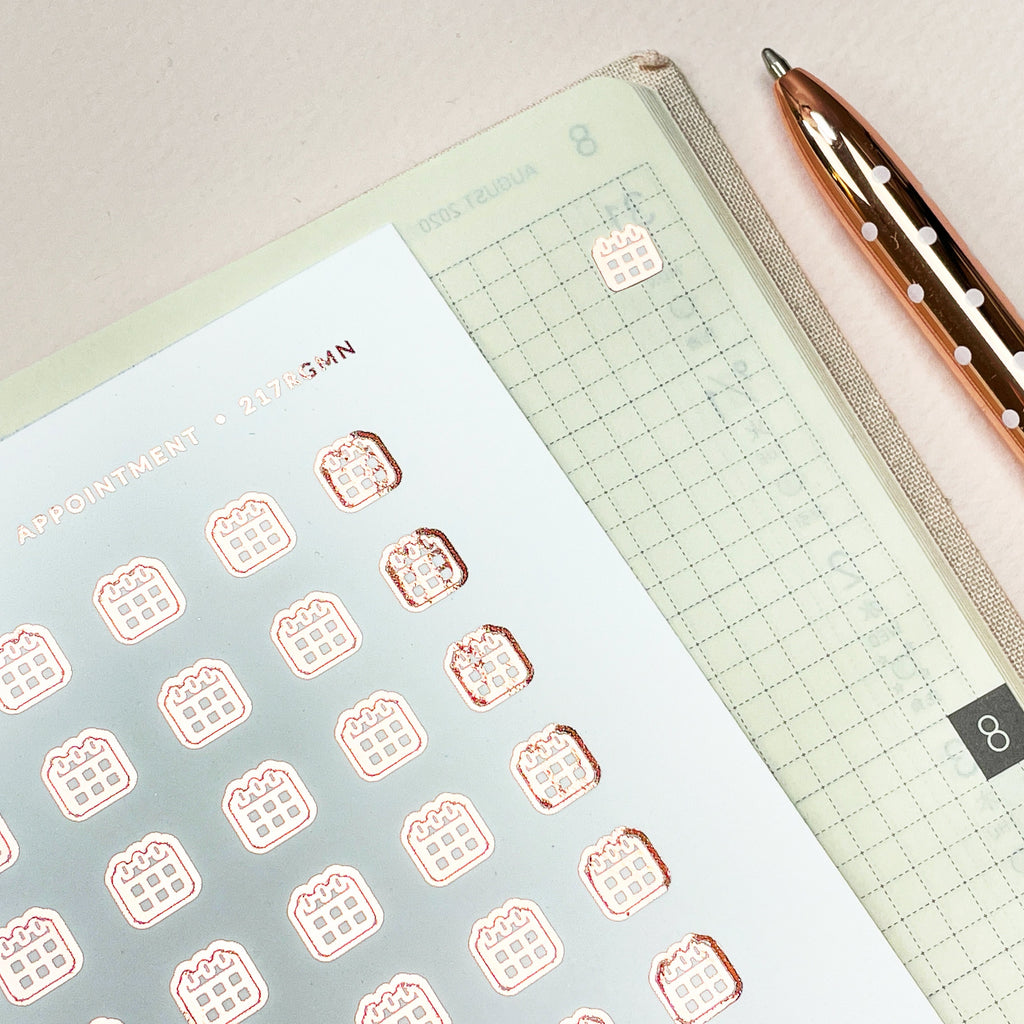 Mini Appointment Stickers: 6mm Foiled Planner Stickers
