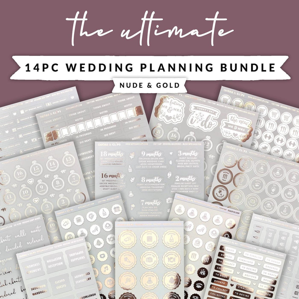 Foiled Countdown Wedding Planning Stickers