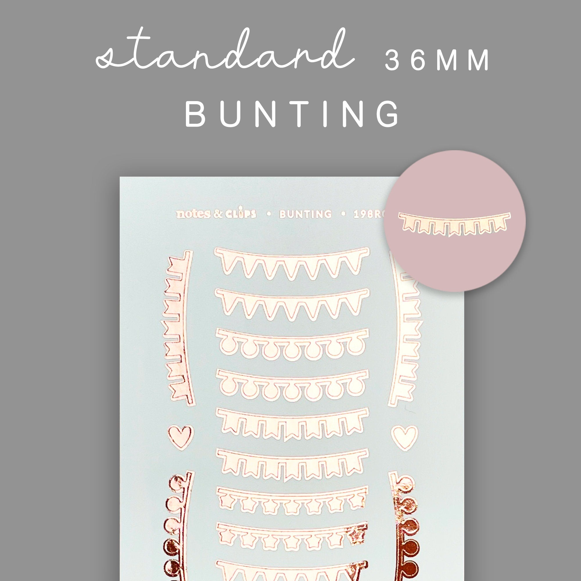 Foiled Bunting Planner Stickers: Decorative Divider Stickers