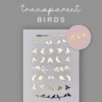 Transparent Bird Sticker - Foiled Clear Deco Sticker