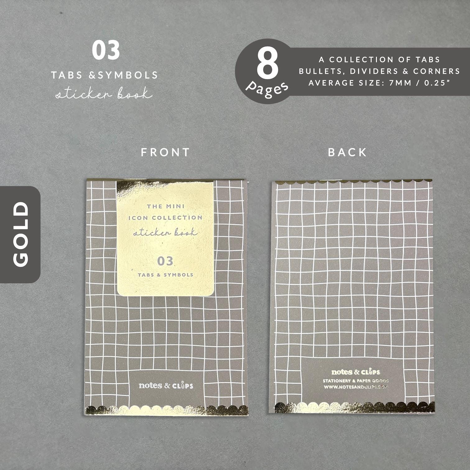 Tabs and Symbols Sticker Book: Mini Planner Stickers