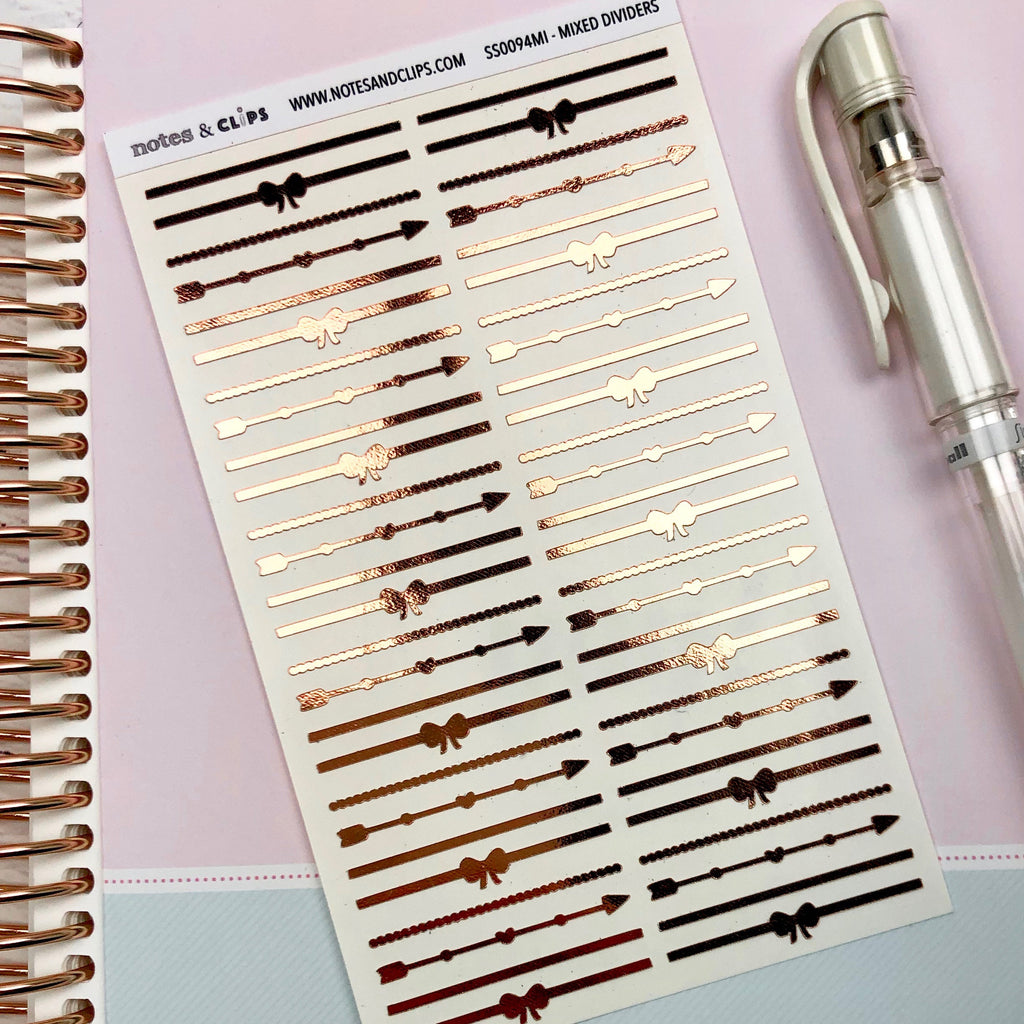 Mixed Foiled Divider Stickers