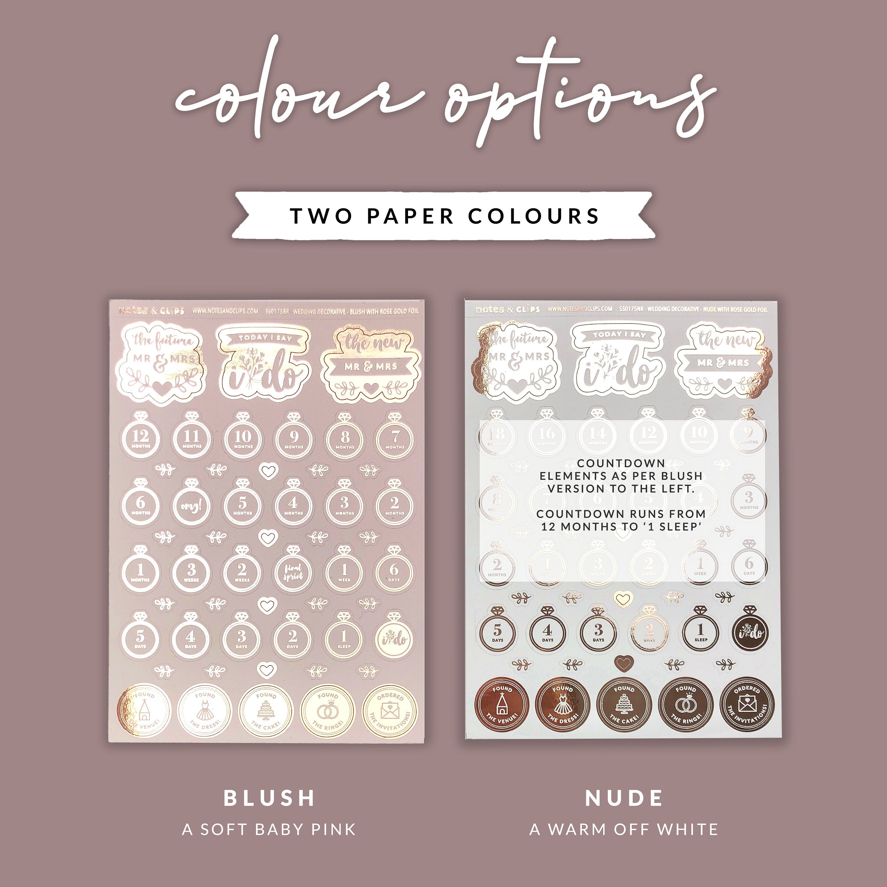 Foiled Decorative Wedding Planning Stickers