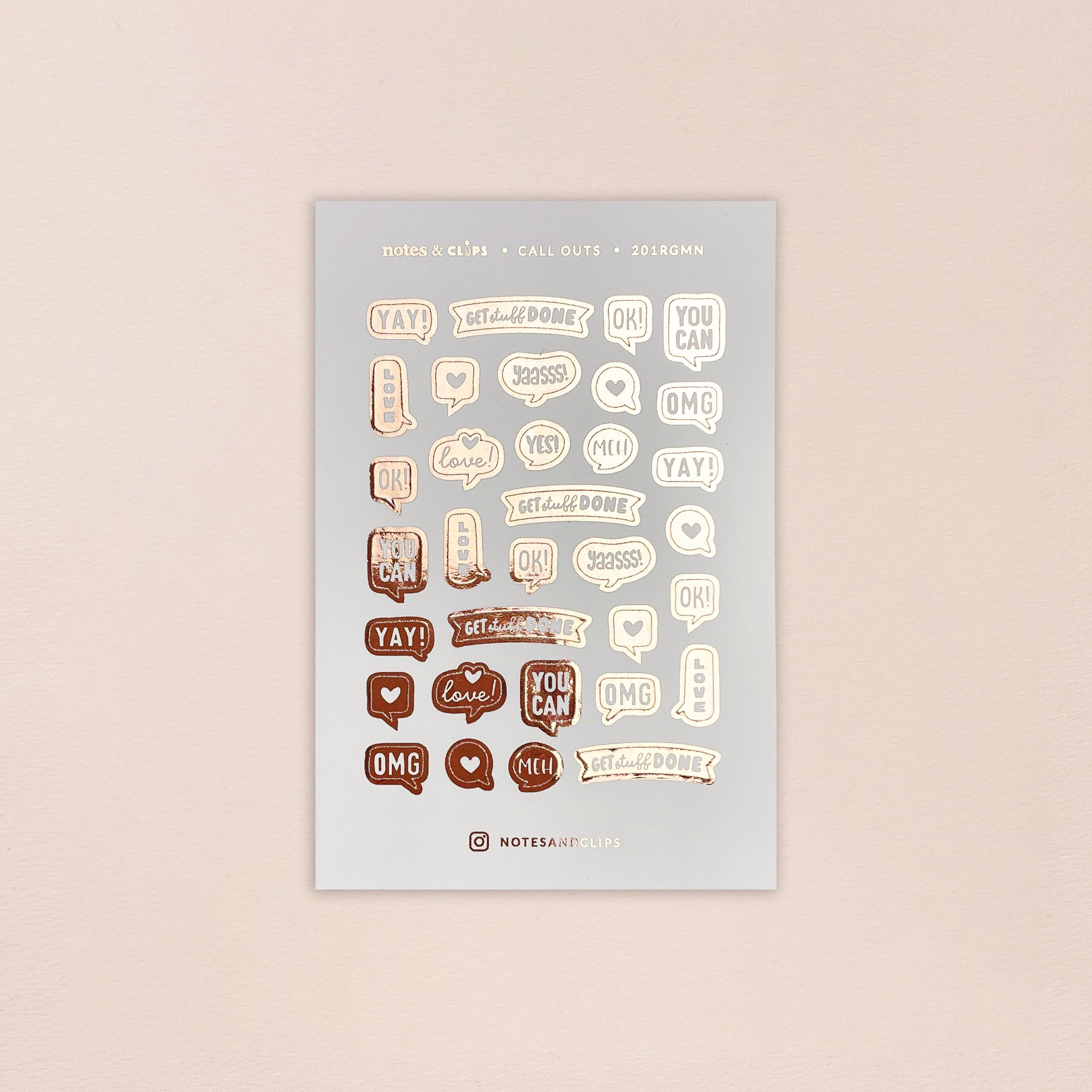 Mini Foiled Planner Stickers: Decorative Callout Bubbles