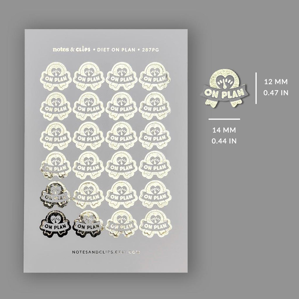 Foiled Diet On Plan Weight Loss Stickers