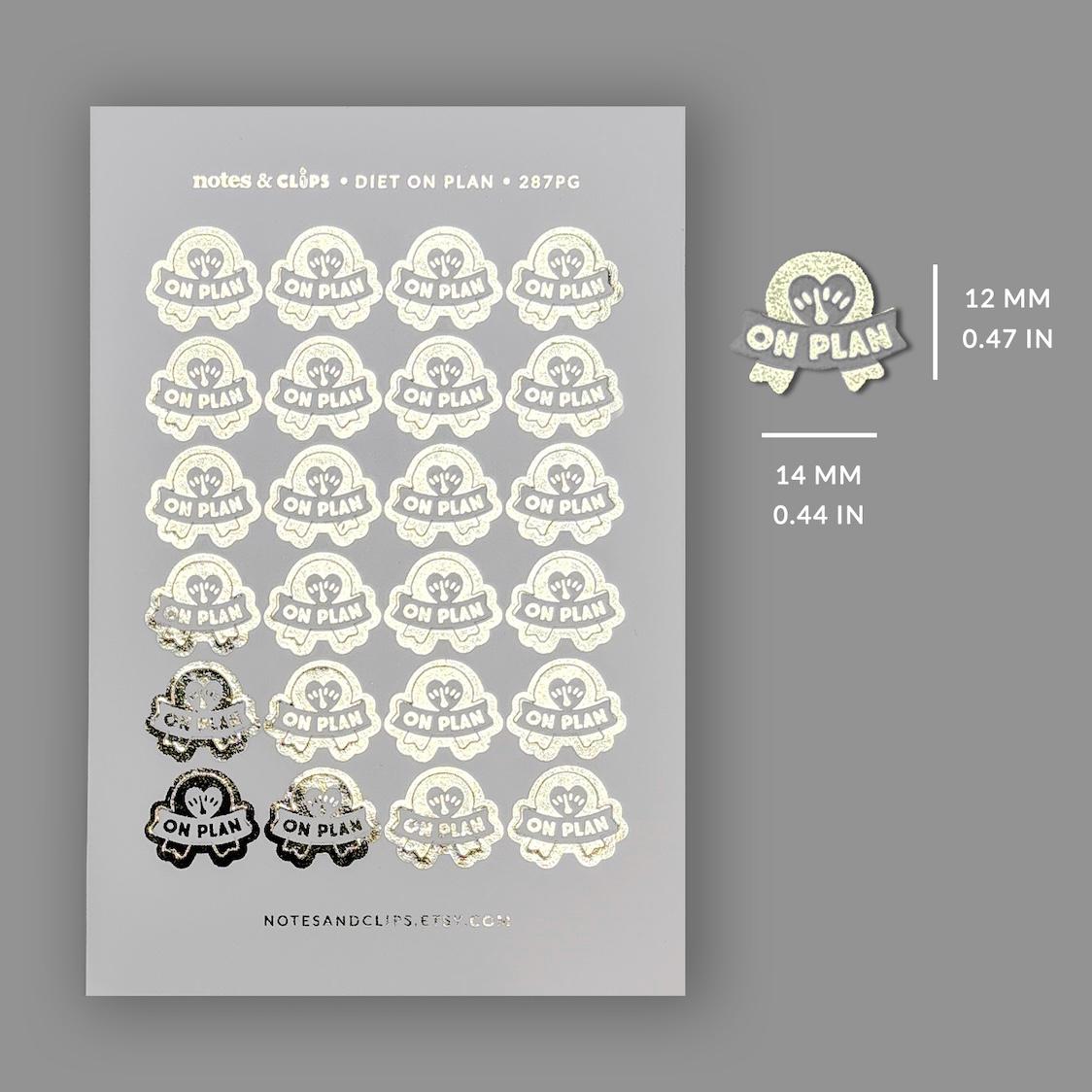 Foiled Diet On Plan Weight Loss Stickers