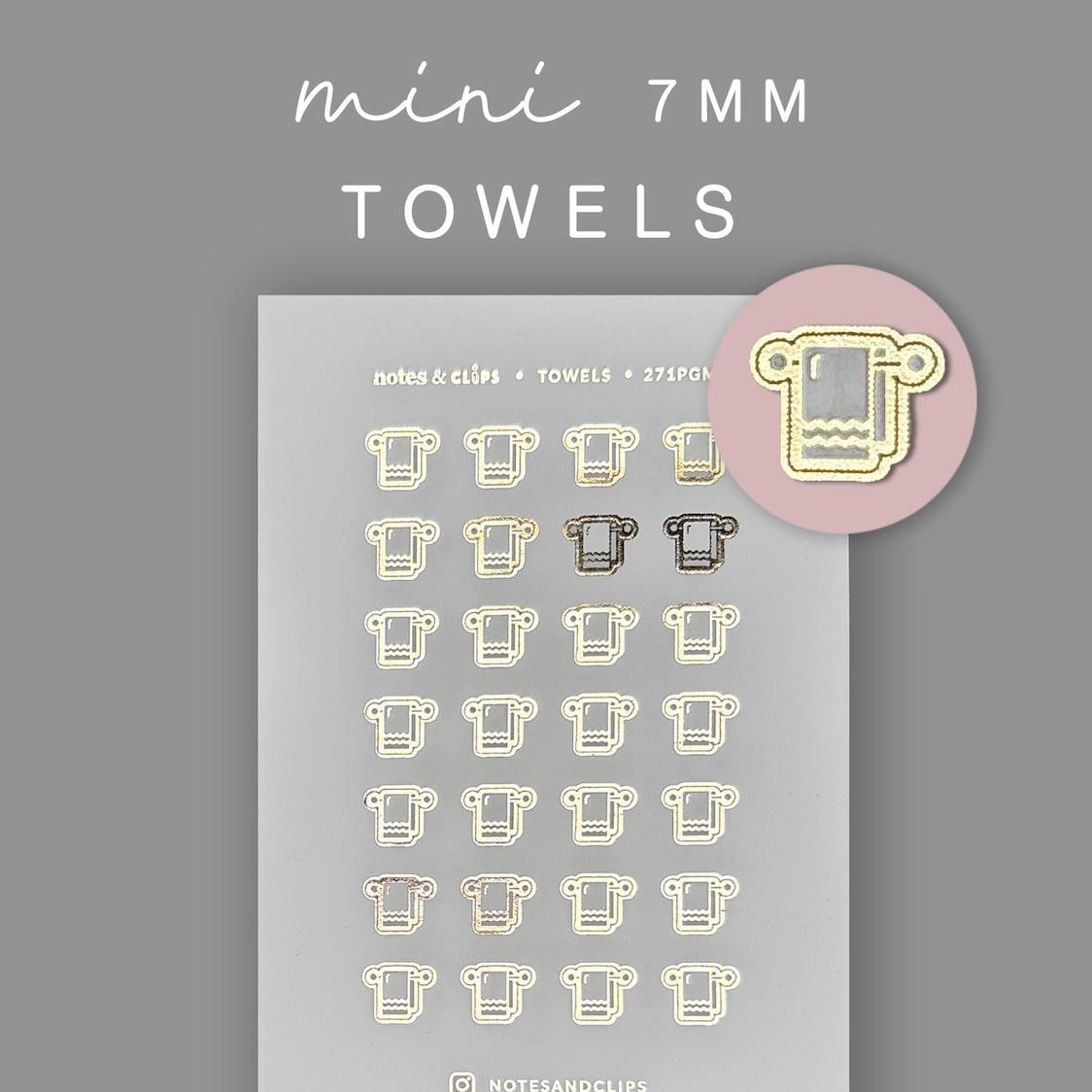 Foiled Towel Planner Stickers: Mini Icon Stickers