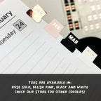 Foiled Month Tab Stickers: Planner Tabs, Monthly Dividers
