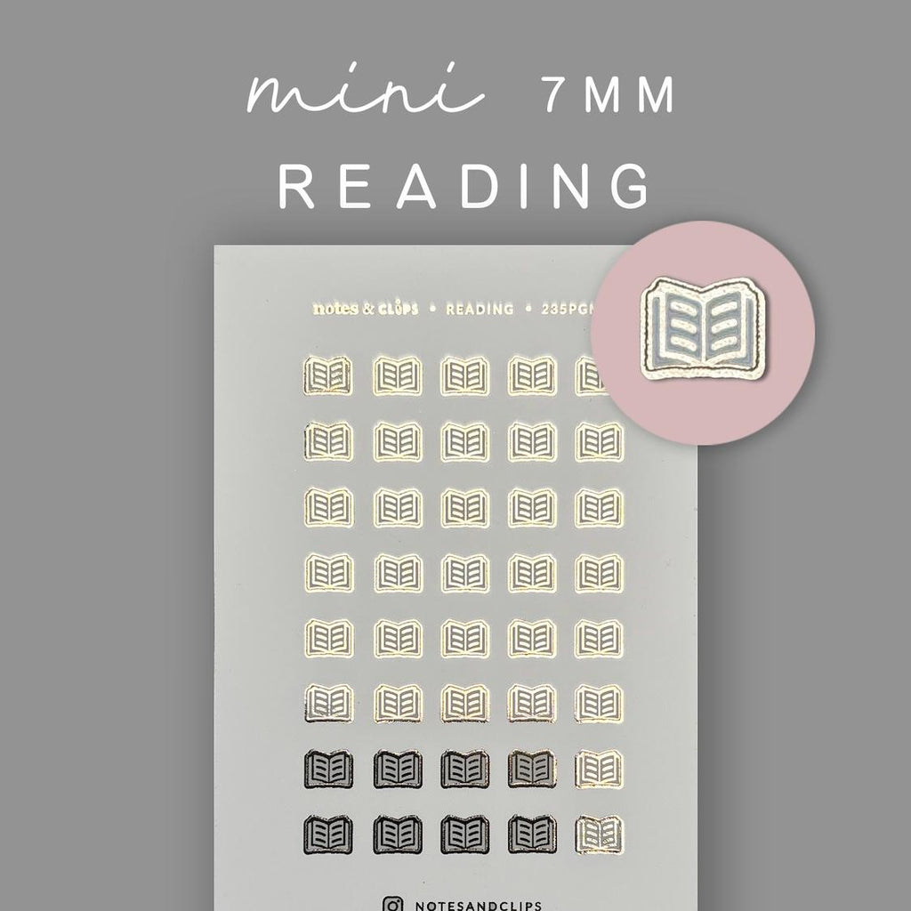 Gold Foil Book Icon Stickers: Planner Accessories