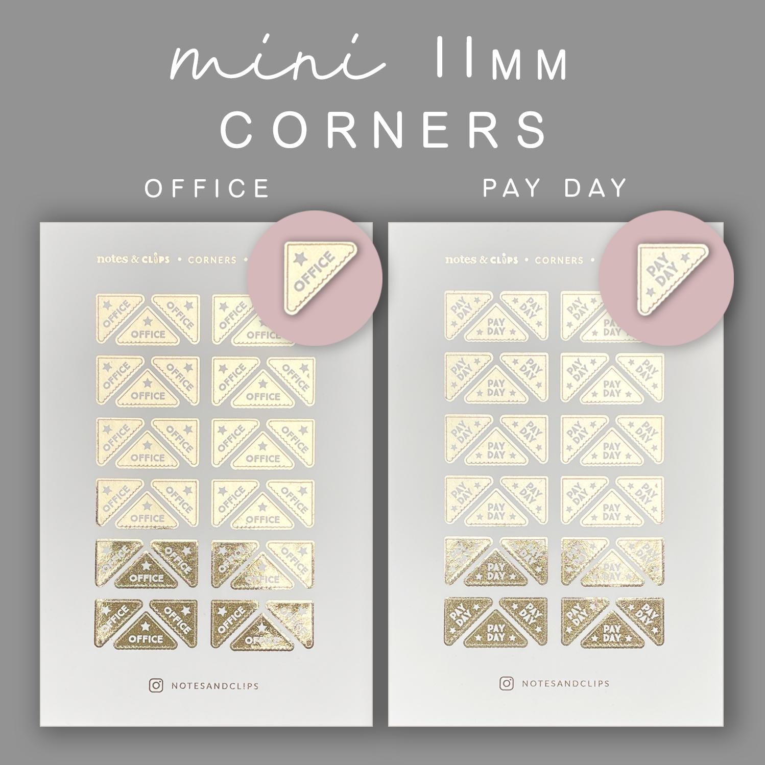 Mini Task Corner Stickers: Foiled Planner Reminders