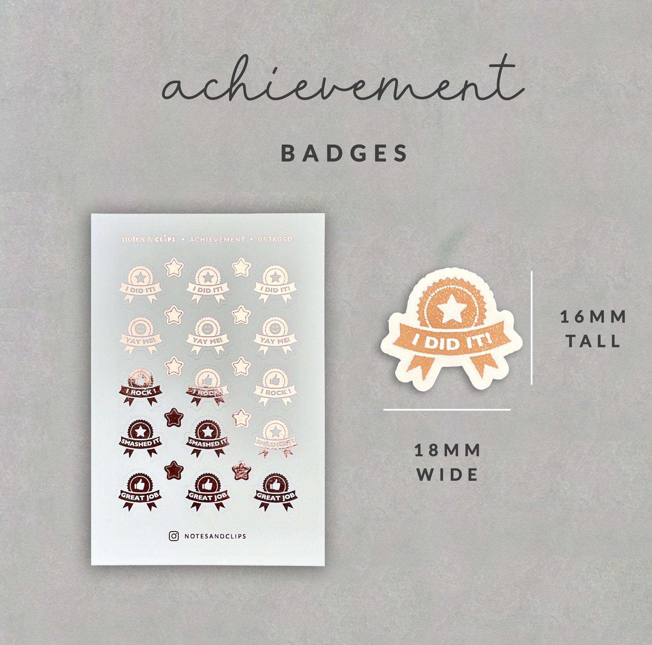 Foil Achievement Stickers: Planner Reward Stickers