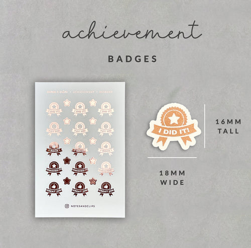 Foil Achievement Stickers: Planner Reward Stickers