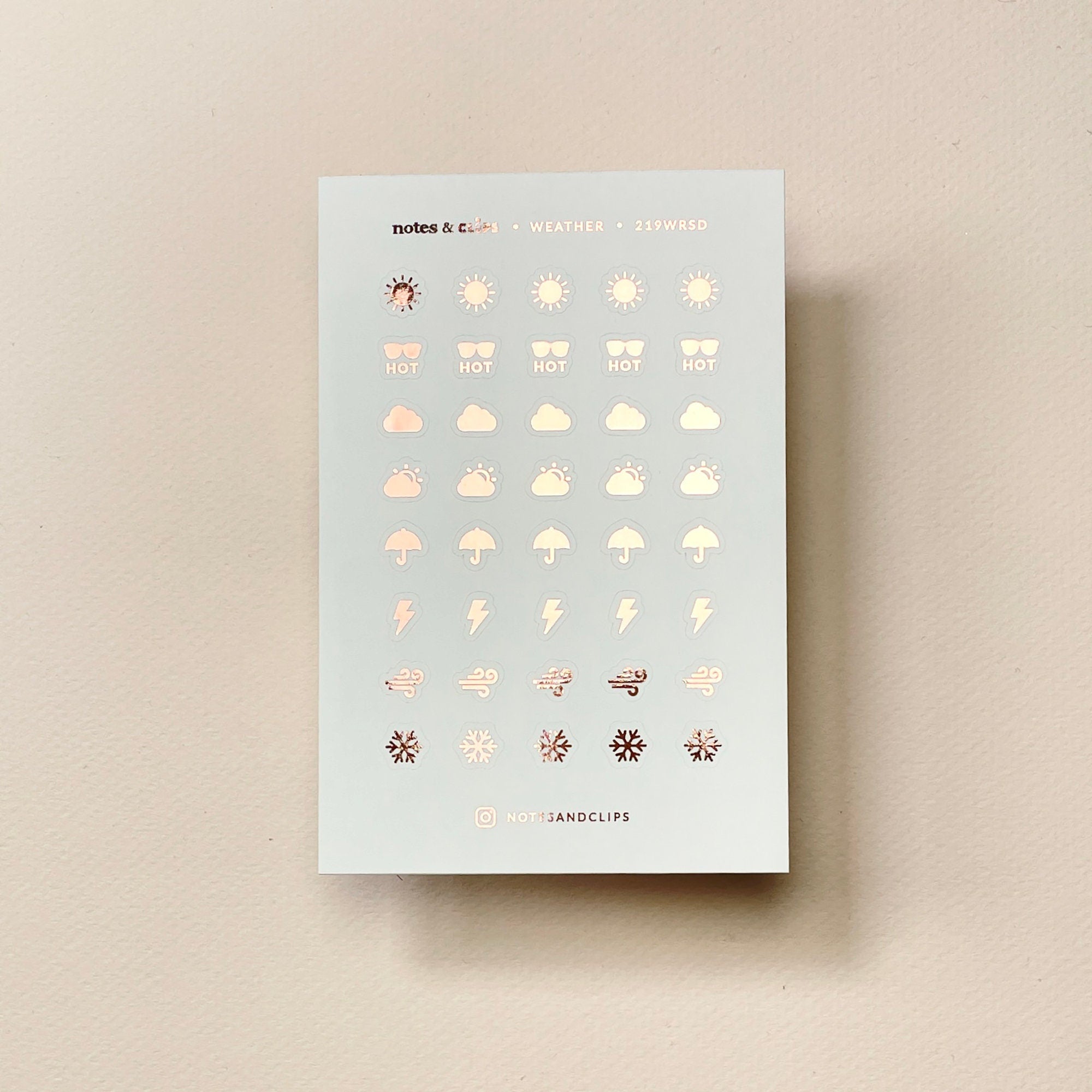 Foiled Weather Planner Stickers: 40 Icon Stickers (9mm)