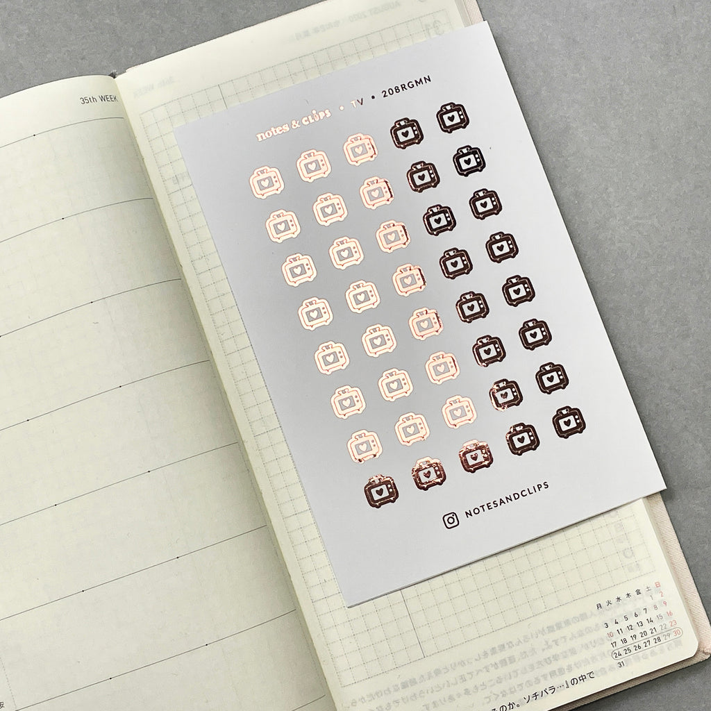 Foiled TV Planner Stickers: Mini Icon Stickers