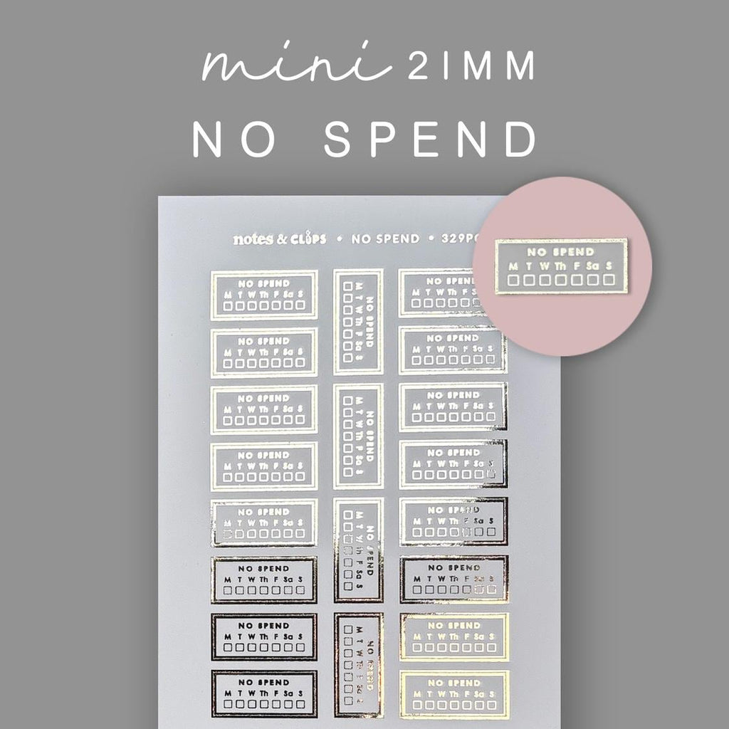 Foiled No Spend Tracker Stickers