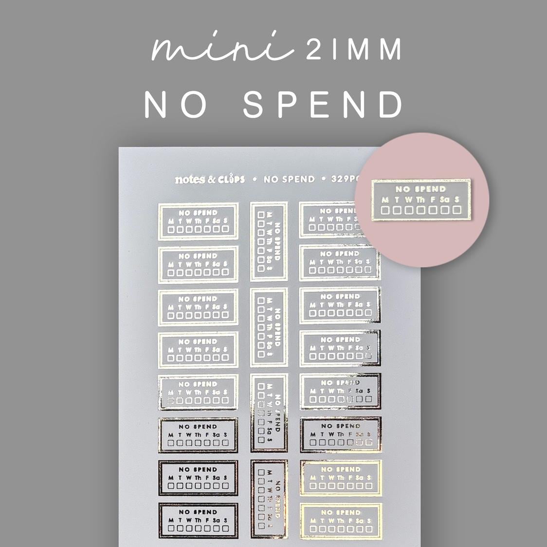 Foiled No Spend Tracker Stickers
