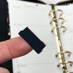 Blank Tab Stickers - Black with Foil trim