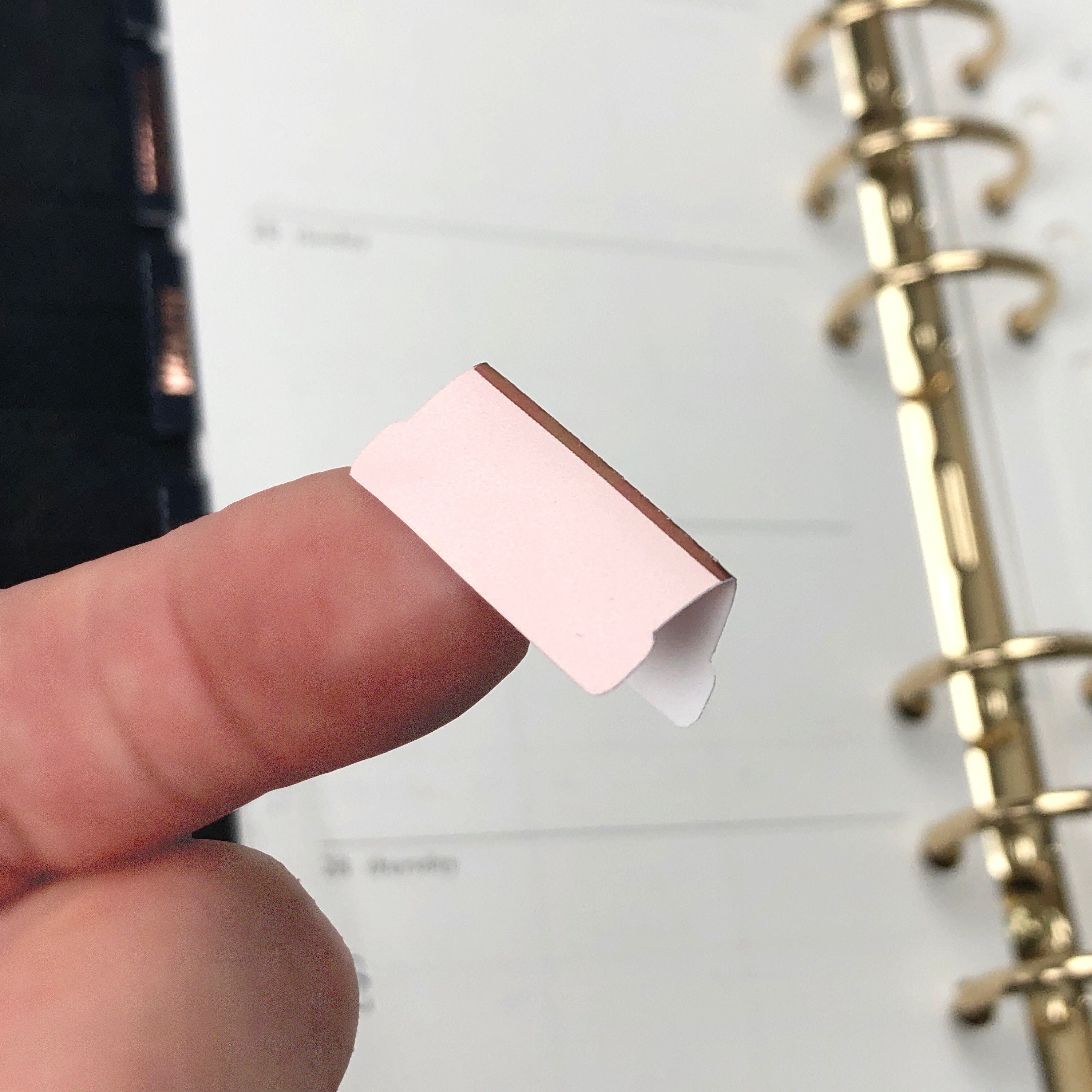 Blank Tab Stickers - Blush with Foil trim