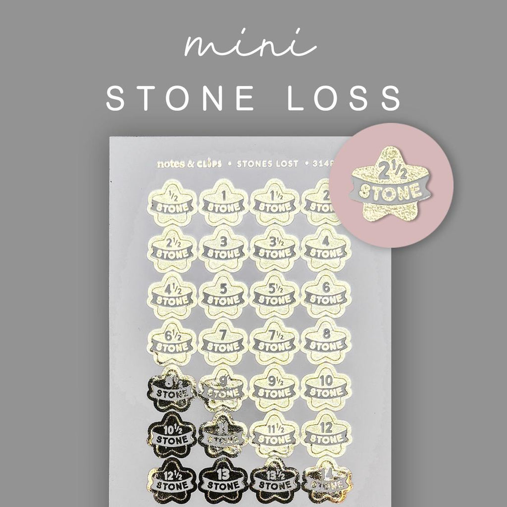 Foiled Weight Loss Stickers - Stone Loss Stars