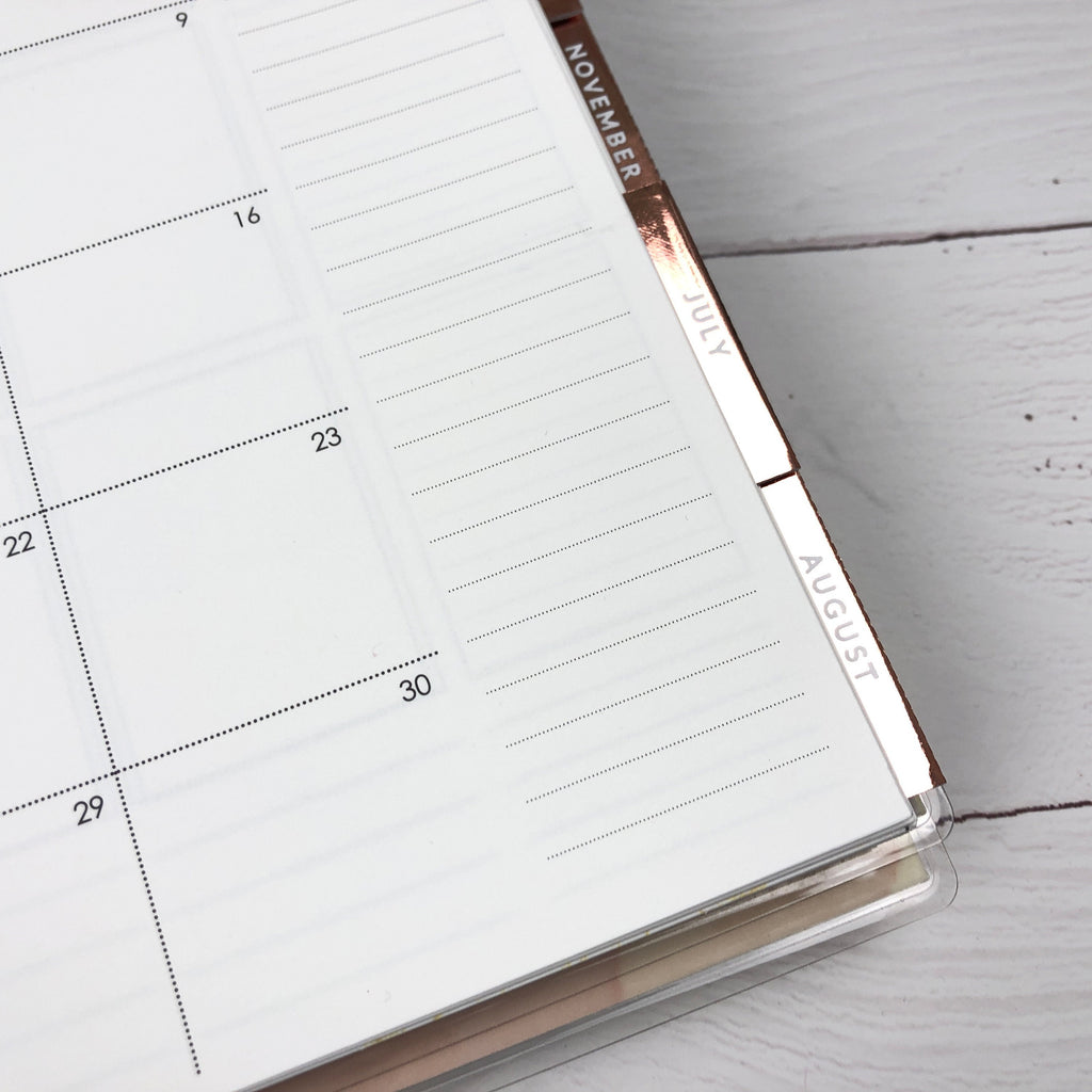 Foiled Large Planner Tab Stickers: Monthly Tab Covers