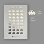 Gold Foil Car Planner Stickers: Functional Mini Icons