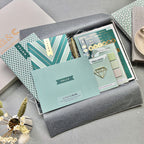 Green & Metallic Gold Chevron Stationery Gift Set