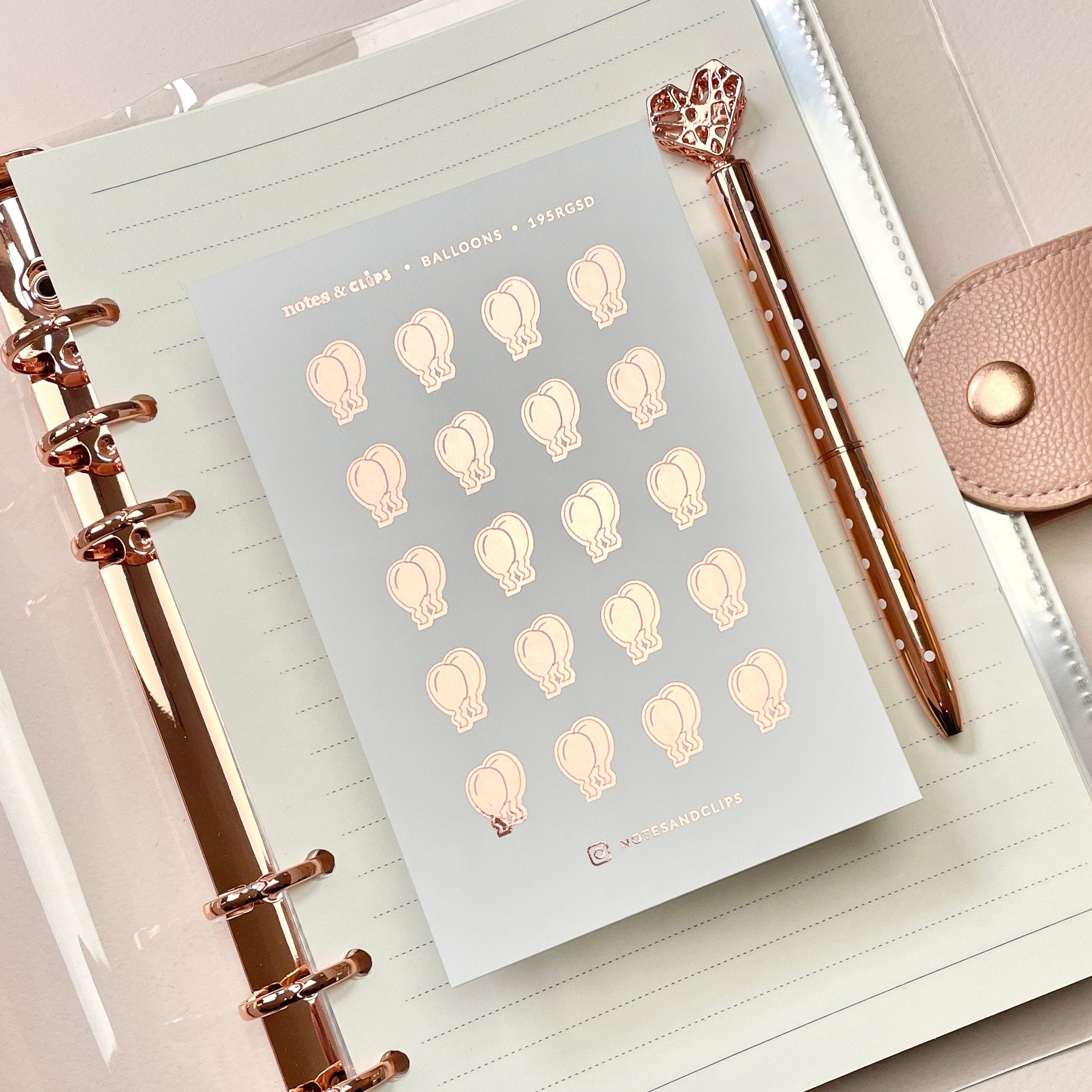 Foiled Balloon Planner Stickers: Birthday Reminder Icons