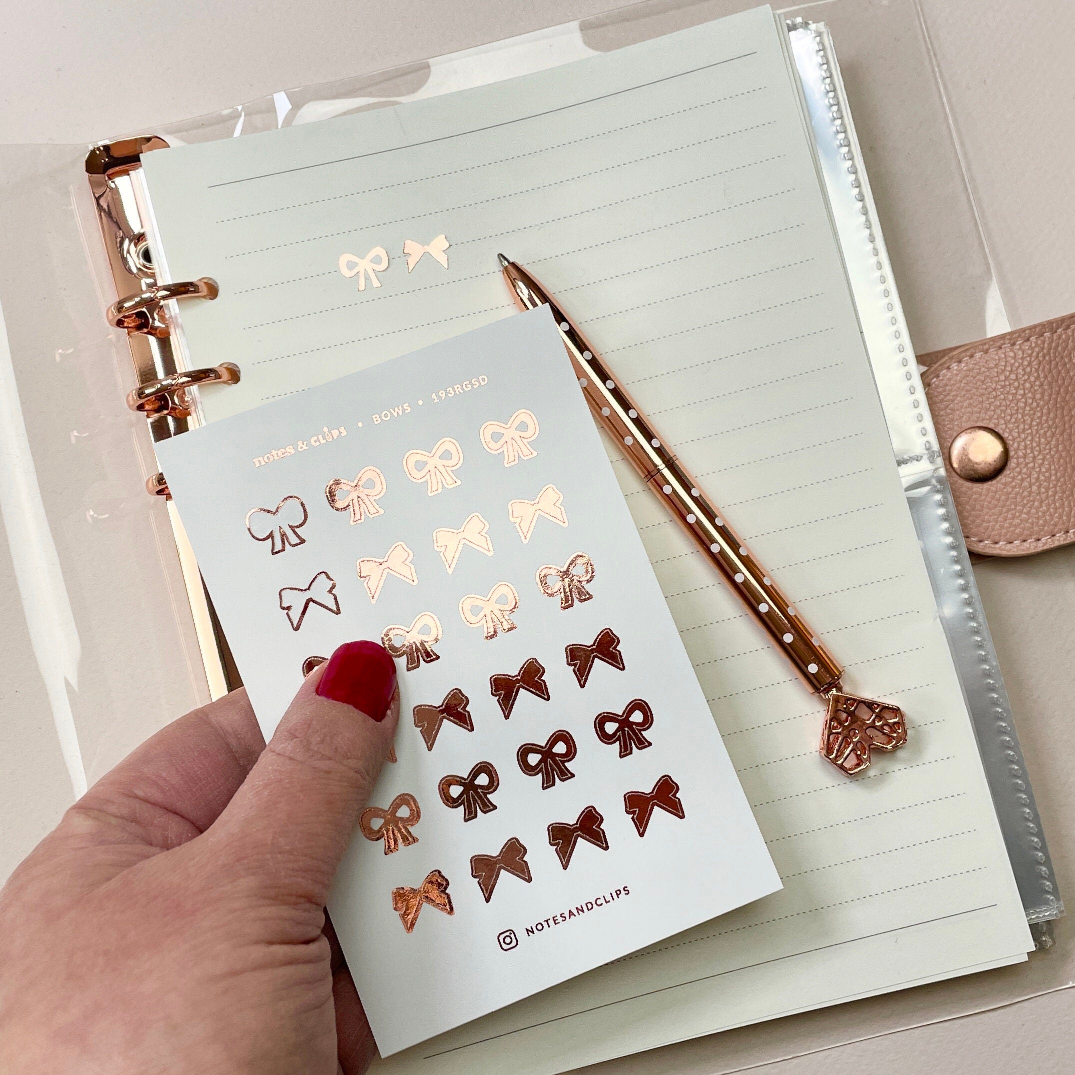 Foiled Bow Planner Stickers: Decorative Icon Stickers