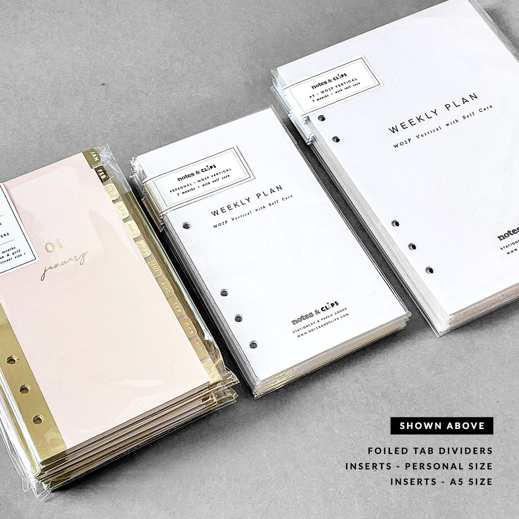 Minimalist Personal Planner Inserts: Undated WO2P, Self Care, 3 Month