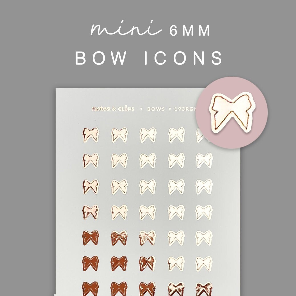 Mini Bow Planner Stickers: 6mm Bow Icons