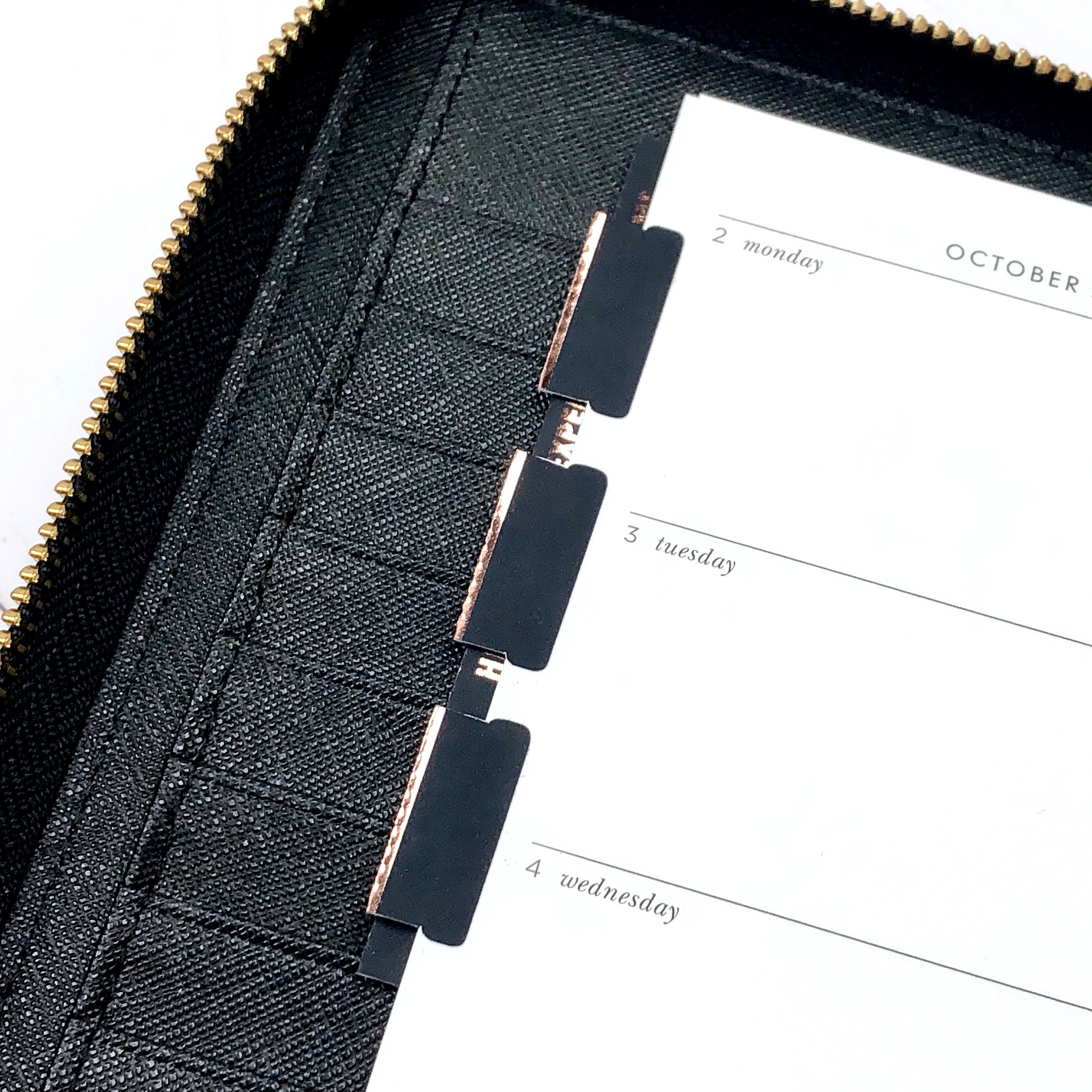 Blank Tab Stickers - Black with Foil trim