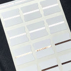 Blank Tab Stickers - White with Foil trim
