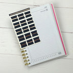 Blank Tab Stickers - Black with Foil trim