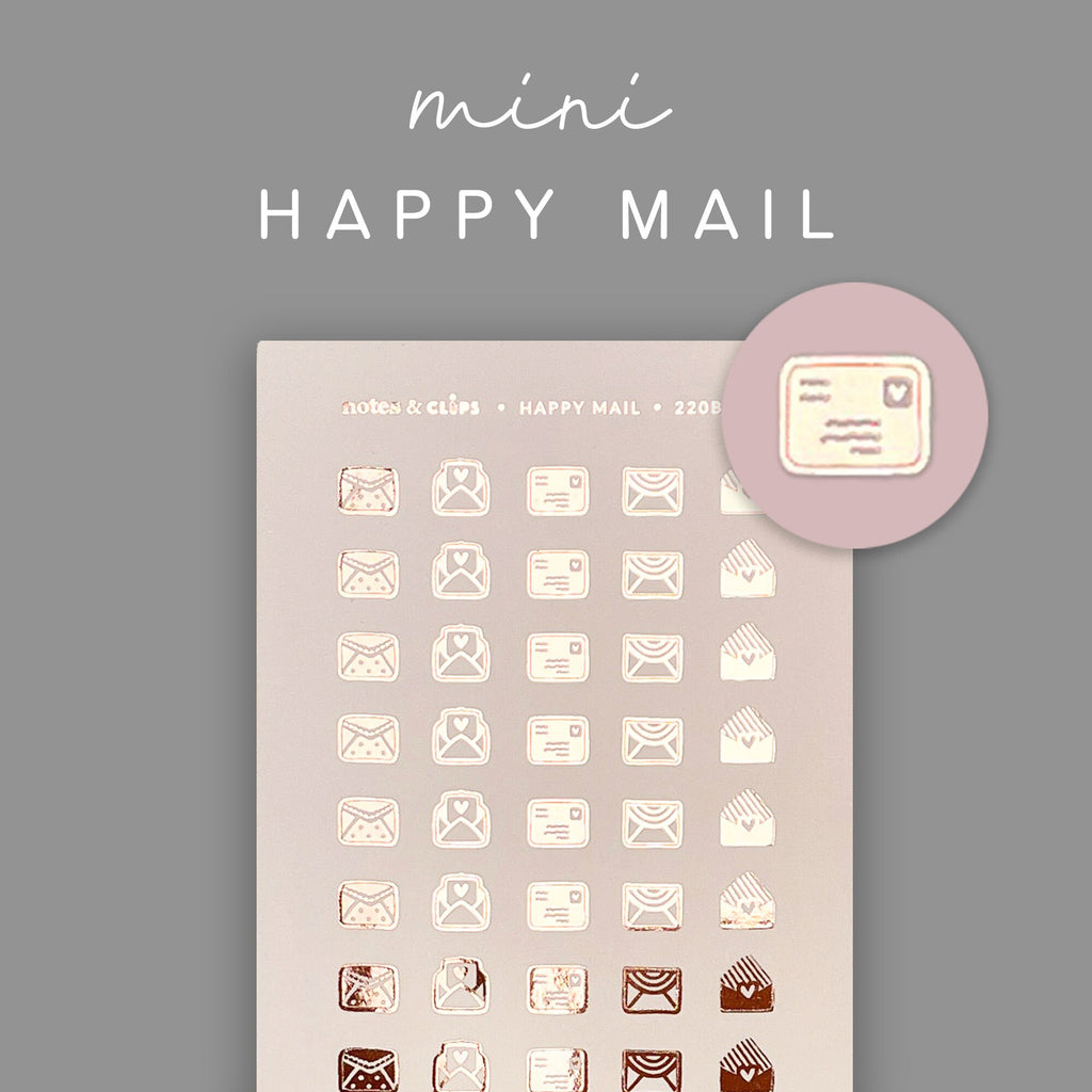 Foiled Happy Mail Mini Planner Icon Stickers