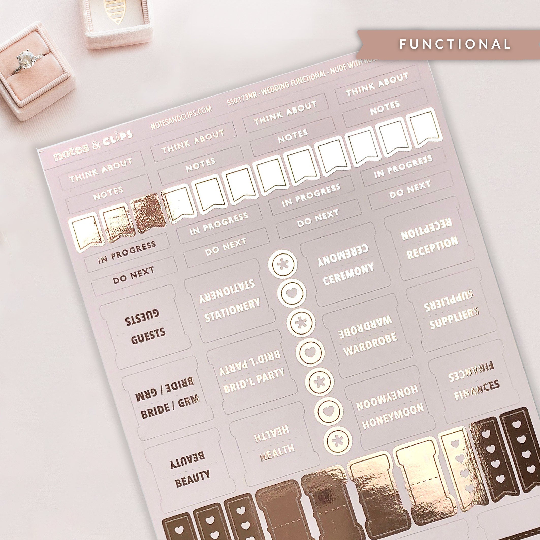Foiled Functional Stickers - Wedding Planning Stickers
