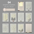Scripts and Words Sticker Book: Mini Planner Stickers