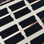 Blank Tab Stickers - Black with Foil trim