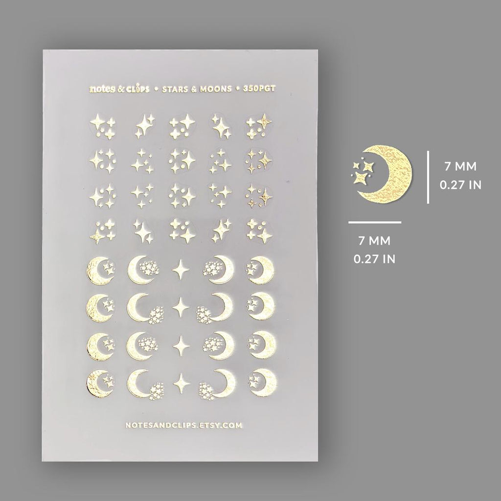 Moon Stickers - Foiled Transparent Decorative Planner Stickers