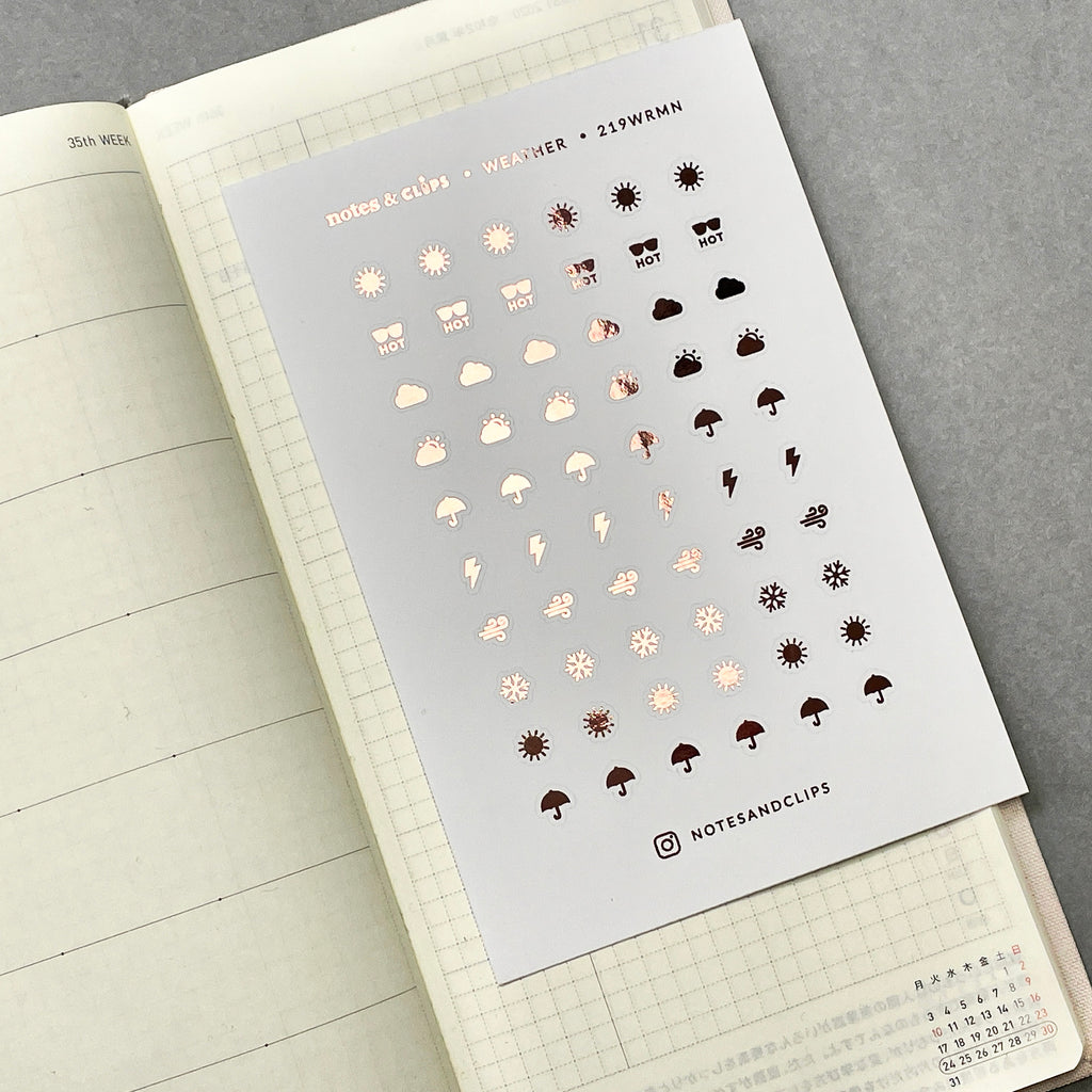 Mini Weather Planner Stickers: 6mm Icon Stickers