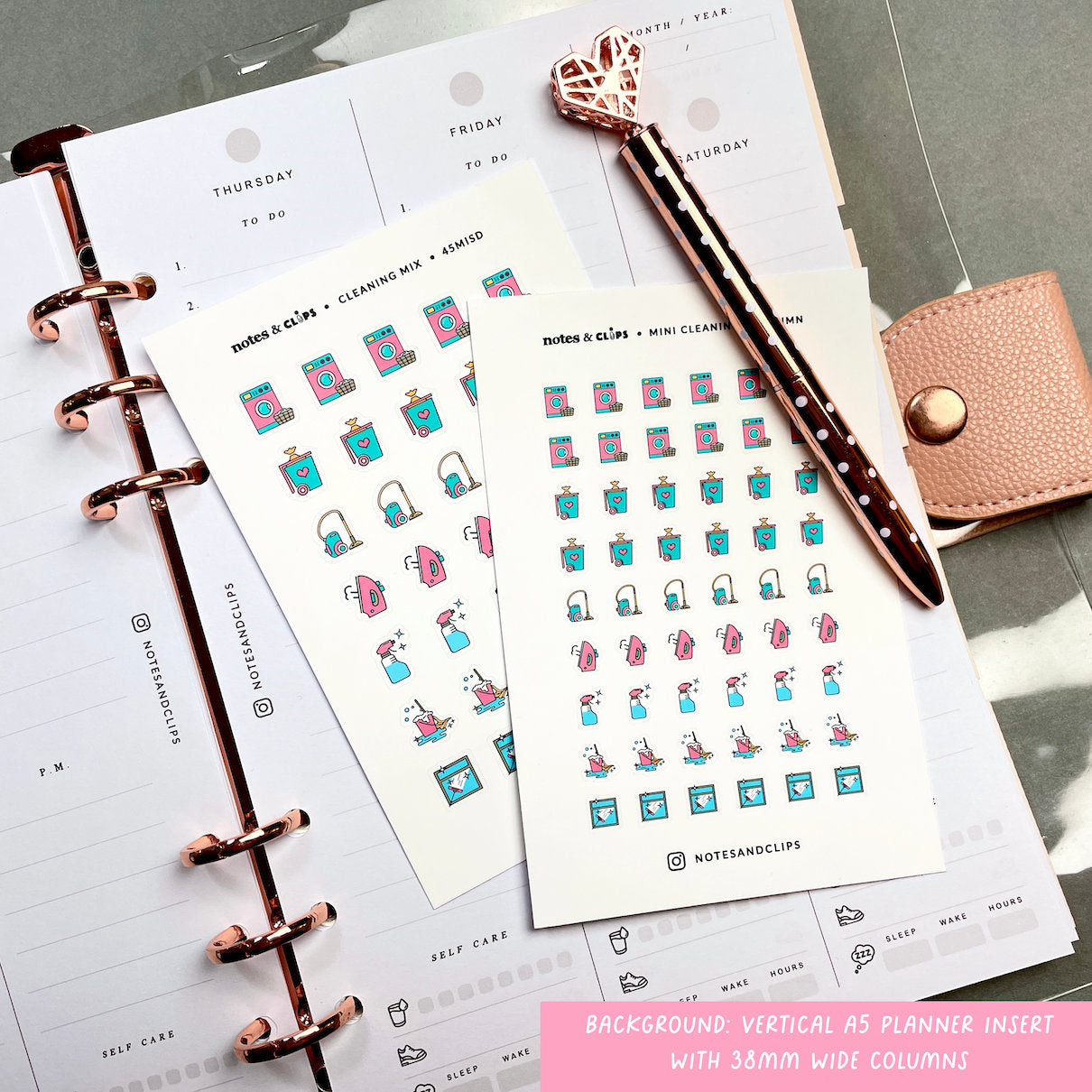 Cleaning Chore Planner Stickers: Mini Icon Set