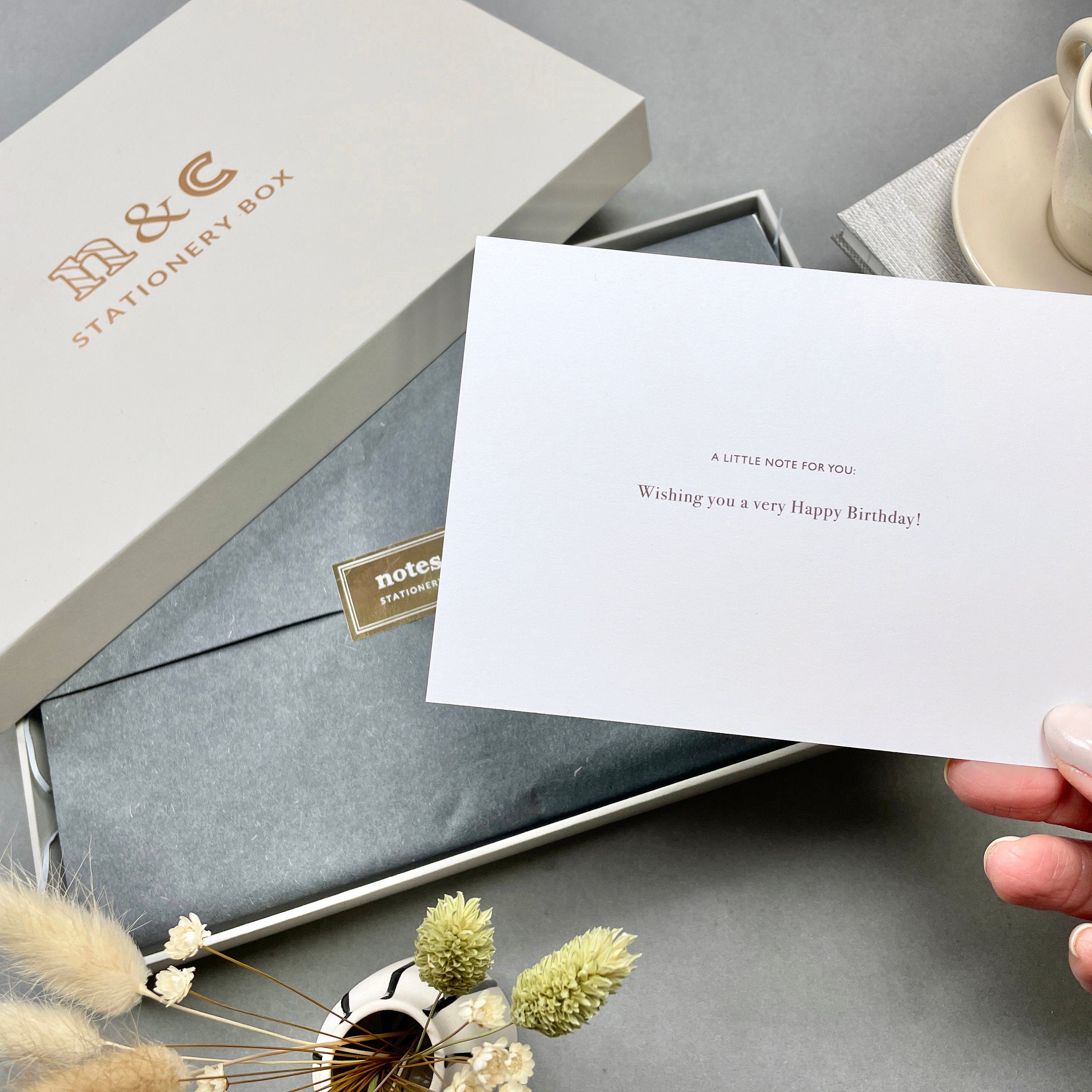 Blush Pink Stationery Set: Rose Gold Accents, Letterbox Gift