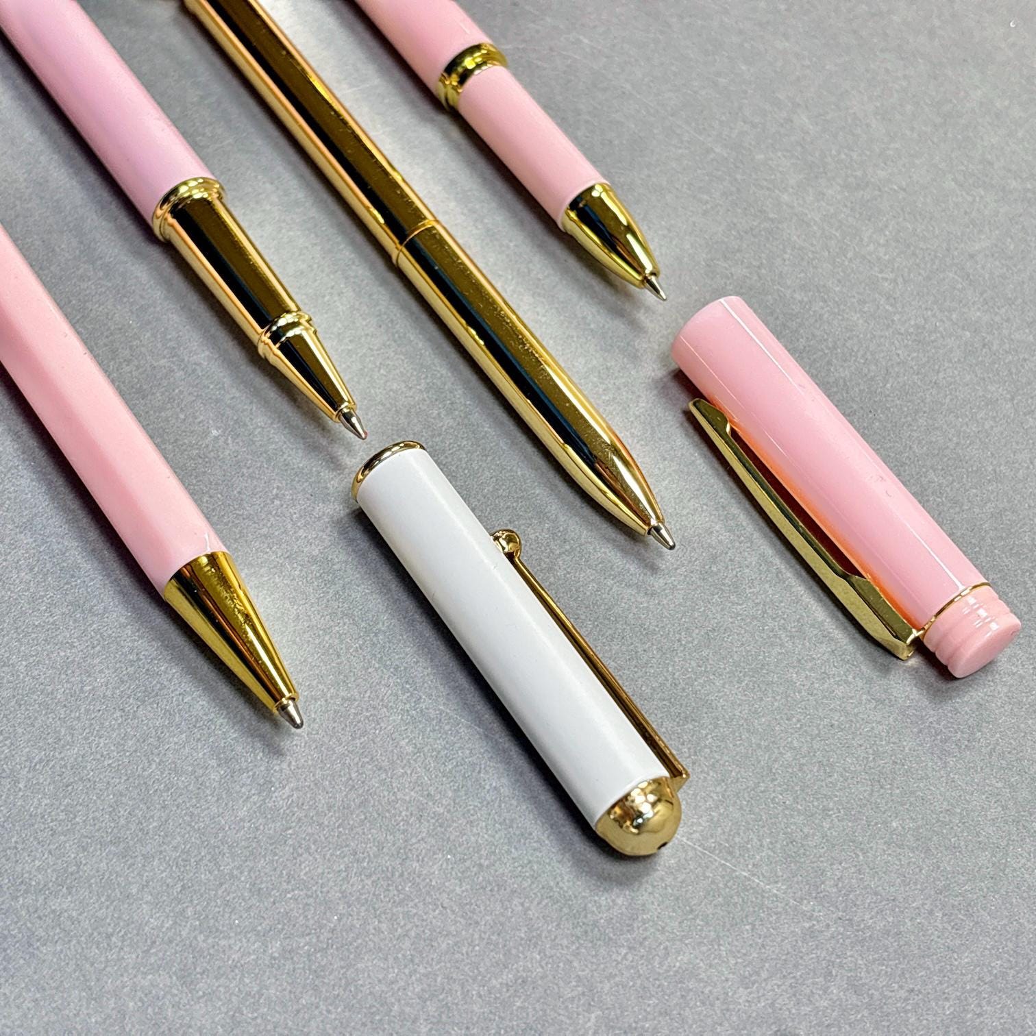 Pink and Gold Pen Gift Set - 4 Black Ink Pens