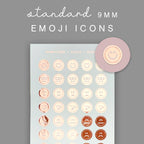 Foiled Emoji Mood Tracker Stickers: Planner Embellishments