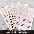 Blush Foiled Medium Tab Stickers