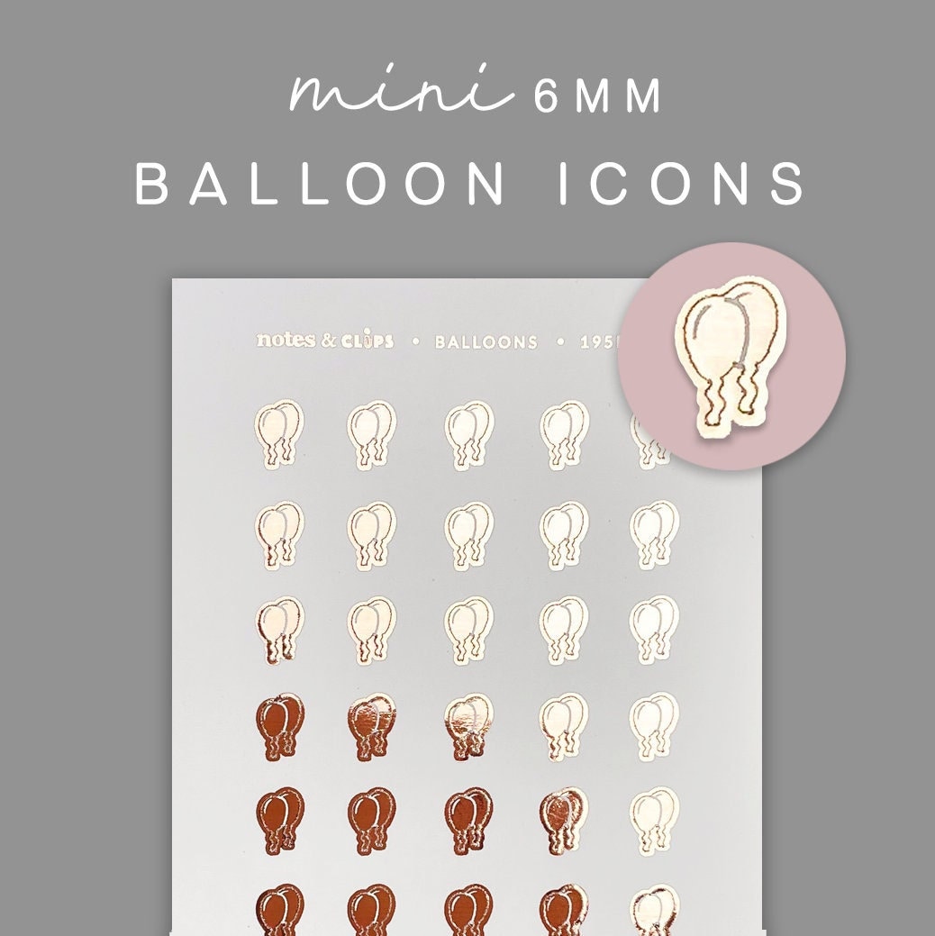 Foiled Mini Balloon Planner Stickers