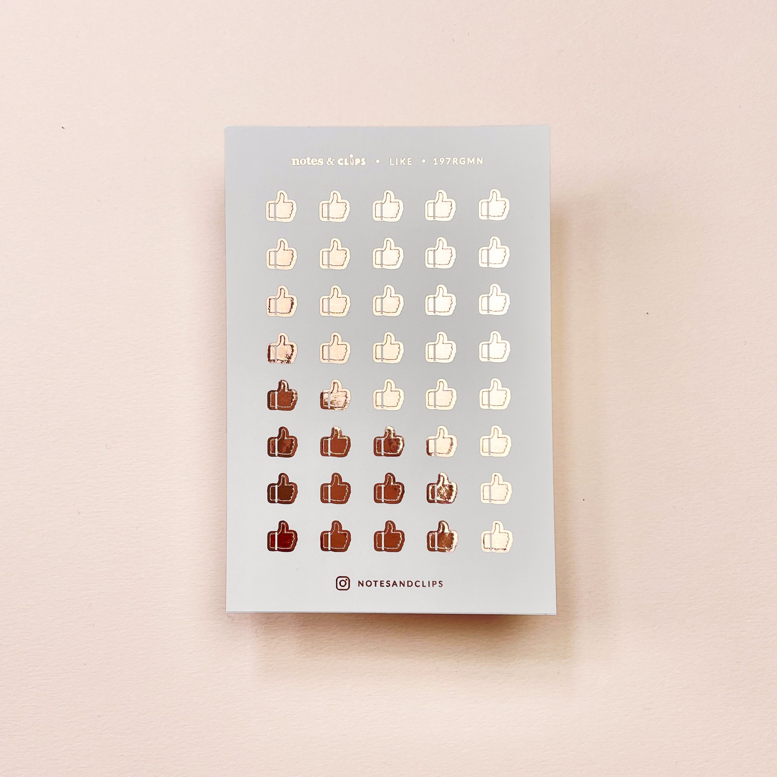 Foil Planner Stickers: Mini Thumbs Up/Down Icons - Gold or Rose Gold